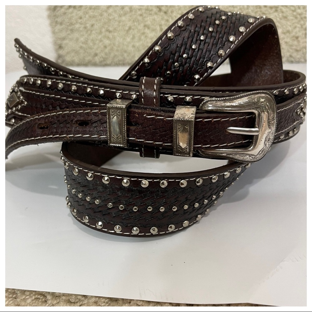 Nocona brown leather belt